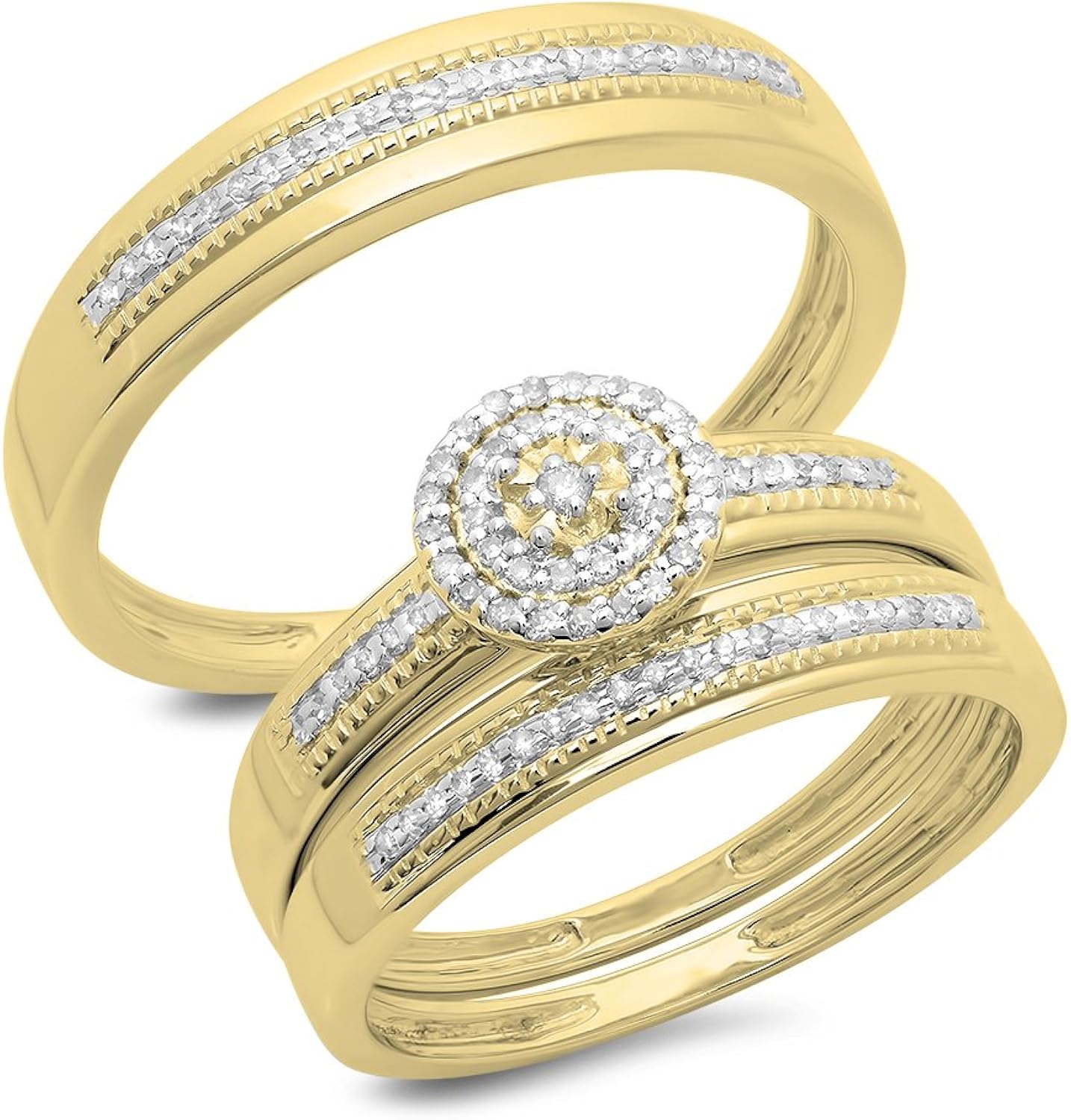 DazzlingRock Collection 14k Or Jaune Rond I-J Diamant Blanc