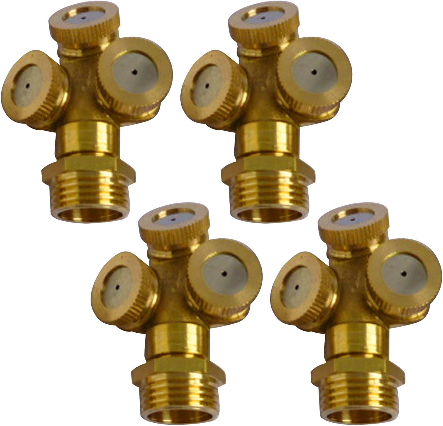 4pcs 3 Holes Misting Nozzle Mist Water Spray Sprinkler Pipe Fitting Water Connector for Gardening Agriculture