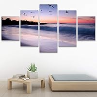 SIGNWIN 5 Panel Canvas Wall Art Modern Art Birds Bohemian Expressive Multicolor Photography Single for Home Decorations Ready to Hang - 60