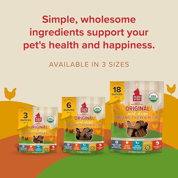 PLATO ORIGINAL REAL STRIPS ORGANIC CHICKEN 3OZ, NATURAL (850002221527)