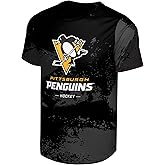 FOCO NHL Men's Official Primary Logo Wordmark Paint Stroke Polyester Performance T-Shirt