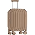 artrips Carry On Luggage with 8 Spinner Wheels,18'' Spinner Luggage,PC Lightweight Hardside Luggage,Travel Suitcase with Bread Design,TSA Lock,Brown,Carry On 18-Inch,40L