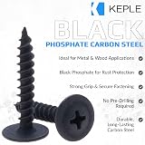 Keple 4.2mm x 32mm Wafer Head Self Tapping Screws Black Phosphate 25pcs view 2