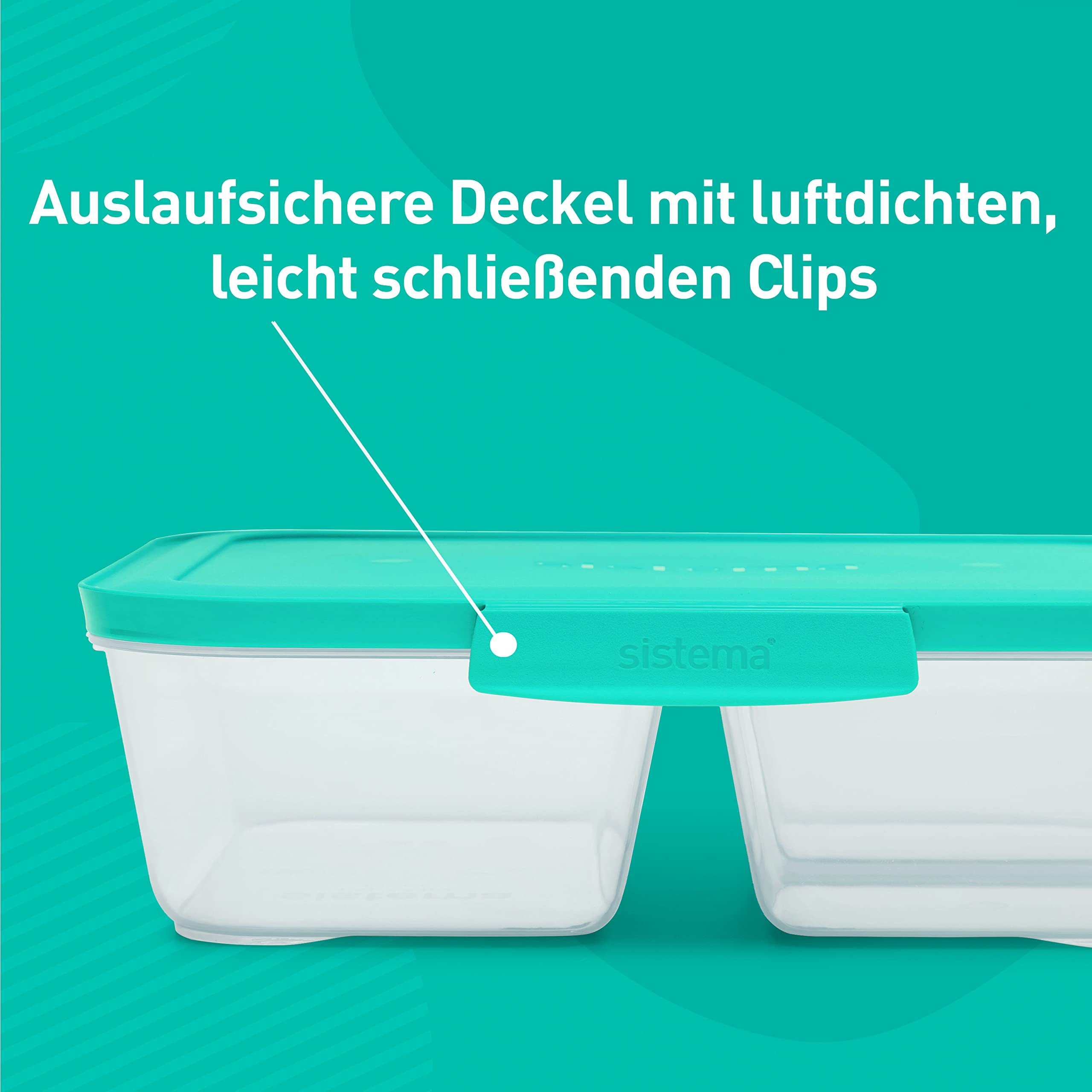 Sistema Nest IT Frischhaltedosen Meal Prep Boxen | 1,9 l luftdichte Vorratsdosen mit DREI Fächern und Deckeln | Grün | 5 Stück 2