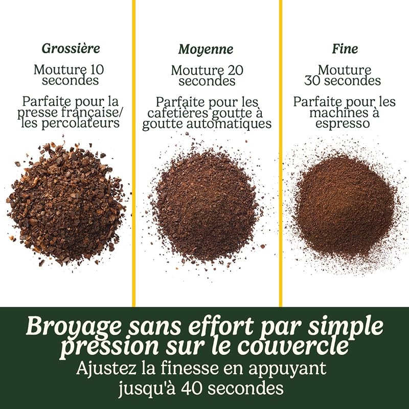 Moulin à café Cuisinart | Moulin à café compact pour la maison | 1-12 tasses | Différentes moutures - French Press/Percolator, café goutte à goutte ou Espresso | Facile à nettoyer | Facile à utiliser