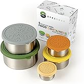 Stelboss Stainless Steel Containers with Lids, Set of 5, Leakproof Stainless Steel Food Containers, Metal Food Storage Container, Stackable Toddler Snack Containers, Lunch Box Containers