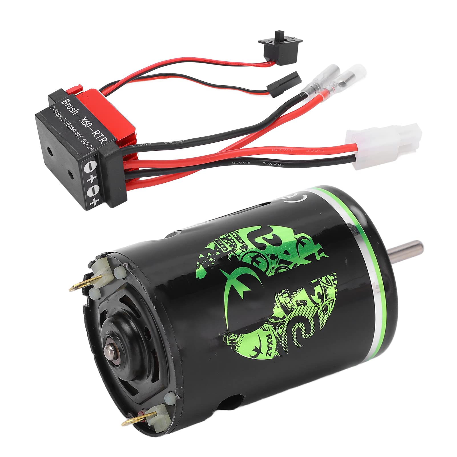 Dilwe RC Brushed Motor 360A ESC Combo, 540 High Torsion Low Noise Dual Mode Multiple Brushed Motor 360A ESC(45T