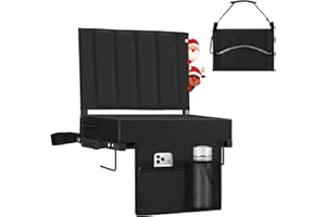 Halituny Stadium Seat for Bleachers with Back Support, Portable Bleacher Seat with Wide Comfy Padded Cushion, Metal Hook, Folding Stadium Chair with Shoulder Strap, Carry Handle, Cup Holder