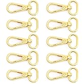 CRAFTMEMORE Snap Hook Swivel Push Gate Lobster Clasps Fashion Clips Purse Making FS10 Pack of 10 (Gold, 1 Inch)
