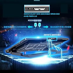 Aluminum Panel Laptop Cooling Pad, Gaming 6Fans