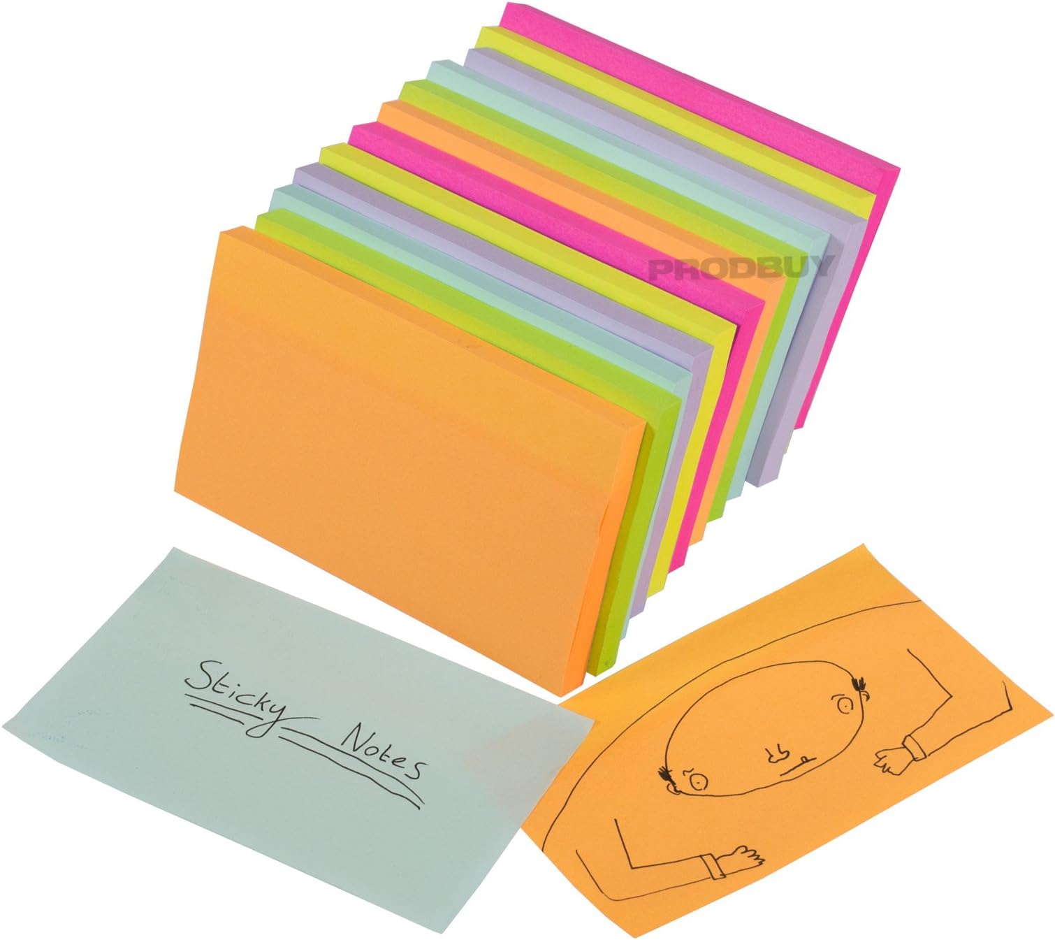 2400 Neon & Pastel Colour Large Sticky Notes 5" x 3" Big Paper Memo Note Pads