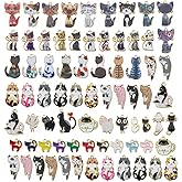 WOCRAFT 120pc Assorted Enamel Bracelet Cat Charms for Jewelry Making Crafts DIY Necklace Bracelet Keychain Crafting Charms Kit (SN815)