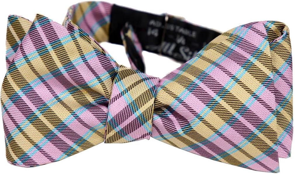 Yellow Pattern Silk Self Tie Bow Tie at Amazon Men’s Clothing store