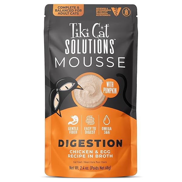 TIKI CAT SOLUTIONS DIGESTION MOUSSE, CHICKEN & EGG...