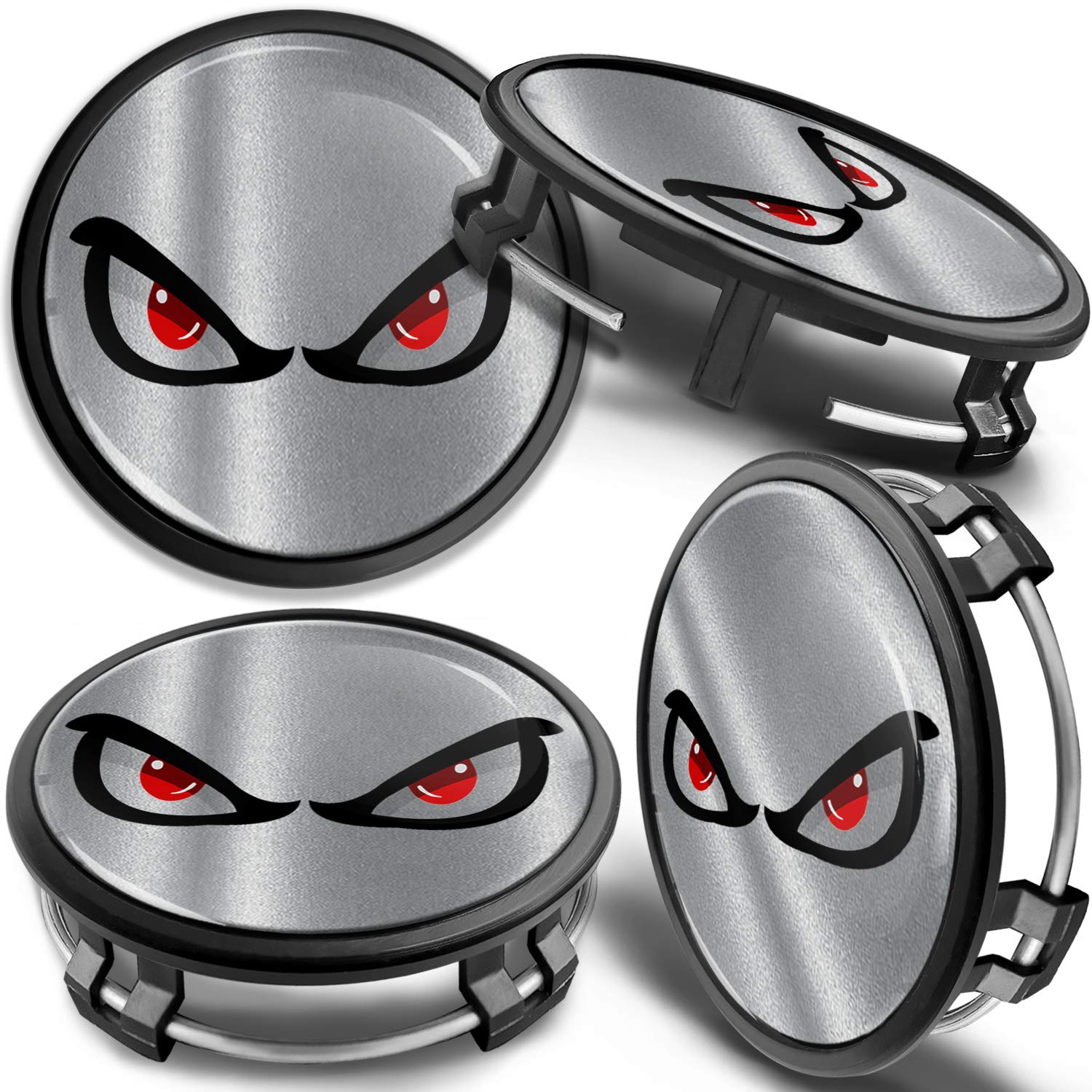 SkinoEu Set of 4 x 75mm Wheel Center Caps Compatible with Mercedes Benz B66470207 / B66470200 Silver CM 8