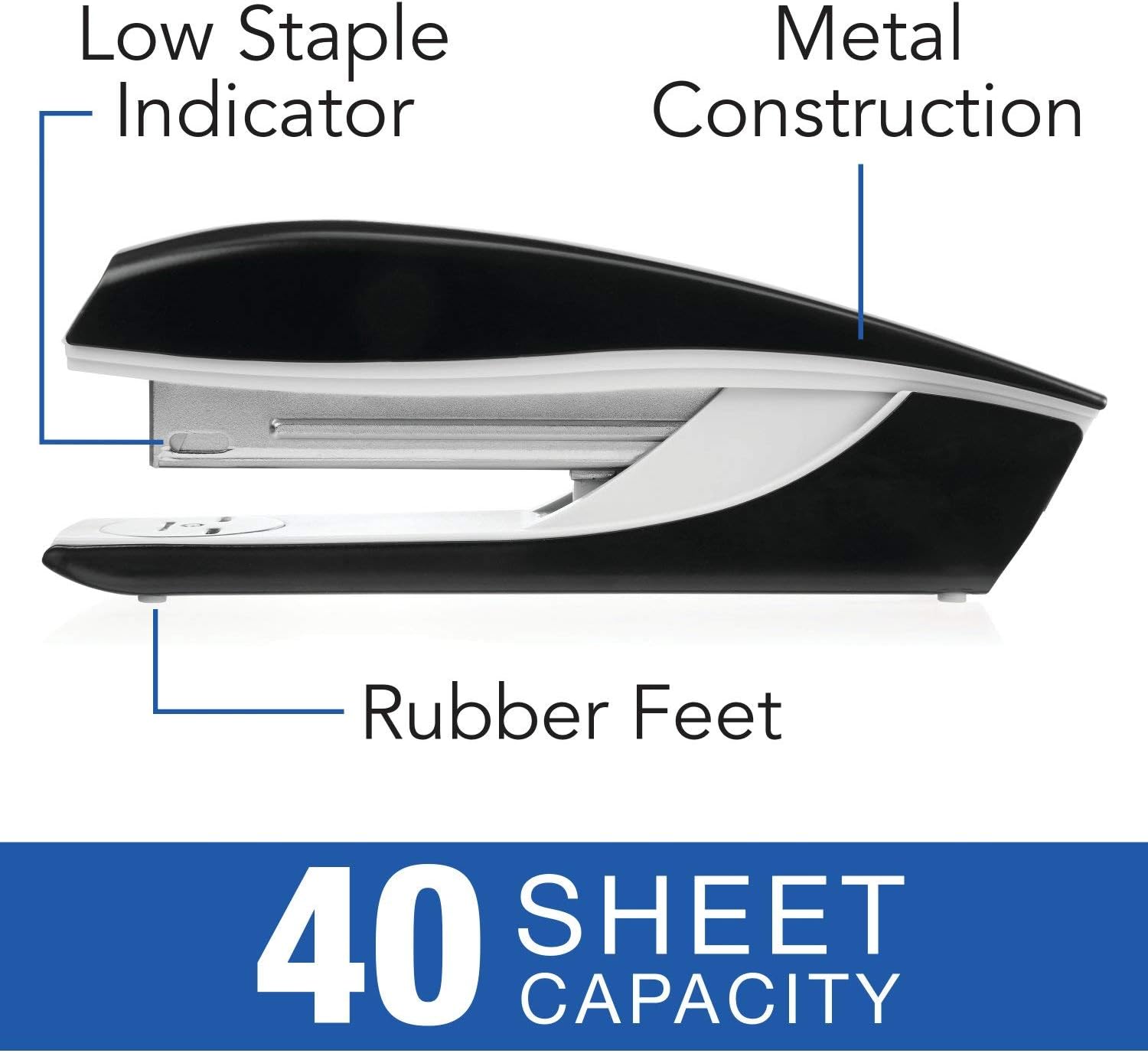 Swingline Stapler, NeXXt Series Wow, Desktop Stapler, 40 Sheet Capacity, Black (55047095) : Office Products