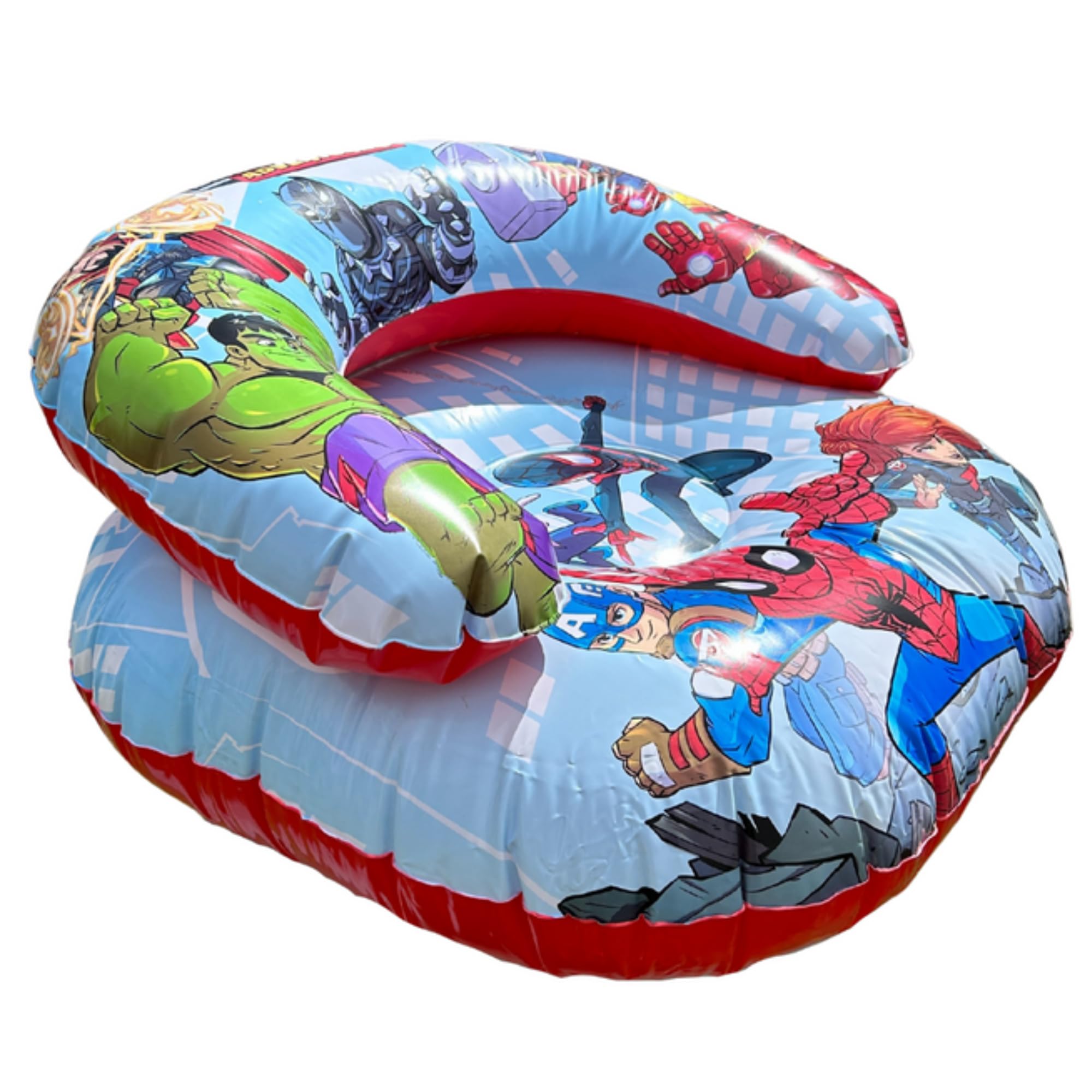 Sambro Marvel Kids' Inflatable Chair 55cm x 55cm x 35cm Portable Seating Ideal for Travel & Bedroom