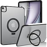 BENTOBEN for iPad Air 11 Inch Case M2 2024, iPad Air 6th Gen Case with Invisible Foldable Kickstand & Pencil Holder,Slim Translucent Matte Shockproof Protective Tablet Cover for iPad Air 11", Black