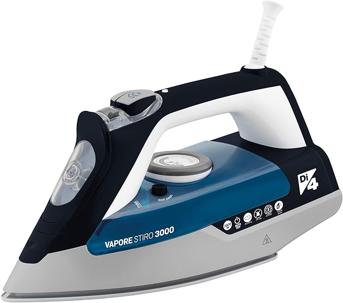 Di4 Stiro Plancha de Vapor, 3000 W, Cerámica, Azul y Blanco ...