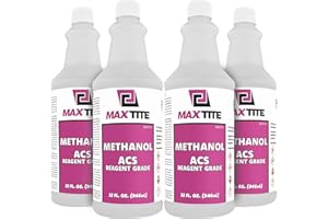 MAXTITE Methanol - 1 Gallon (4 x 32 fl oz) - Premium Quality ACS Reagent Grade for Laboratory or Industrial Use - Made in USA