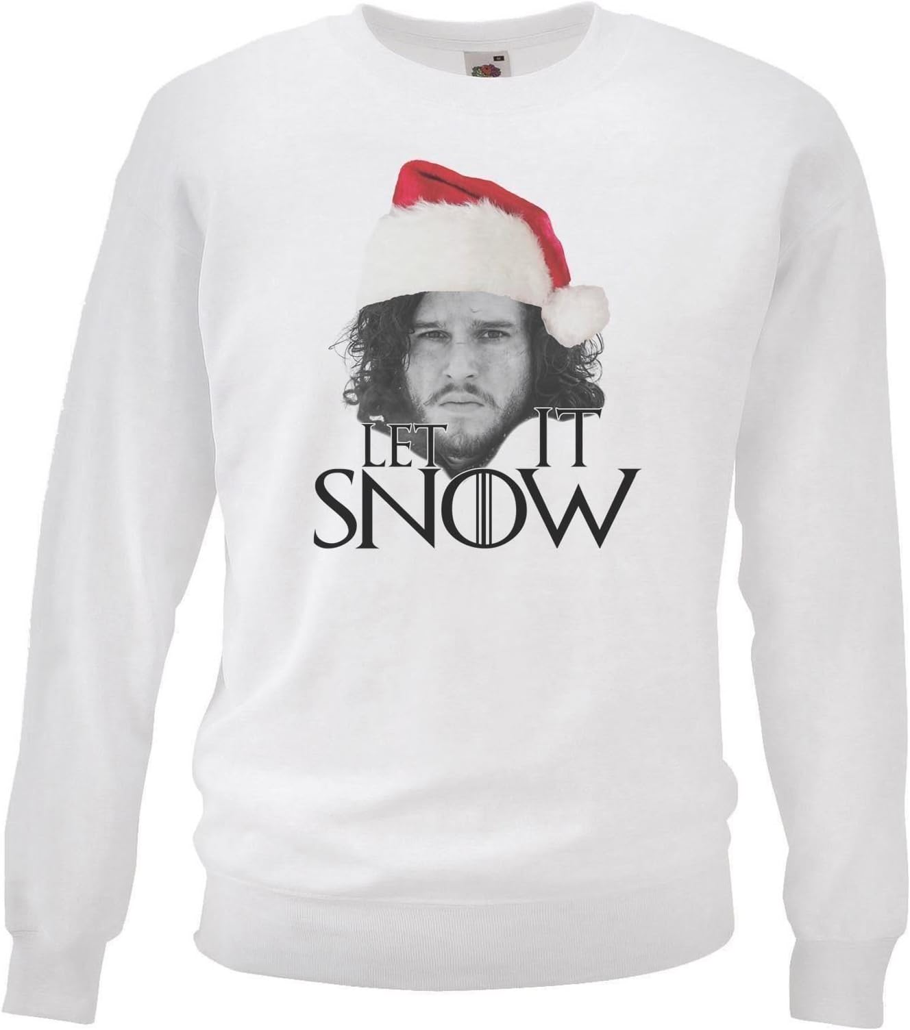 Mens & Womens Unisex White Let It Jon Snow Sweatshirt Funny GoT Christmas Gift Idea X-Mas Sweater