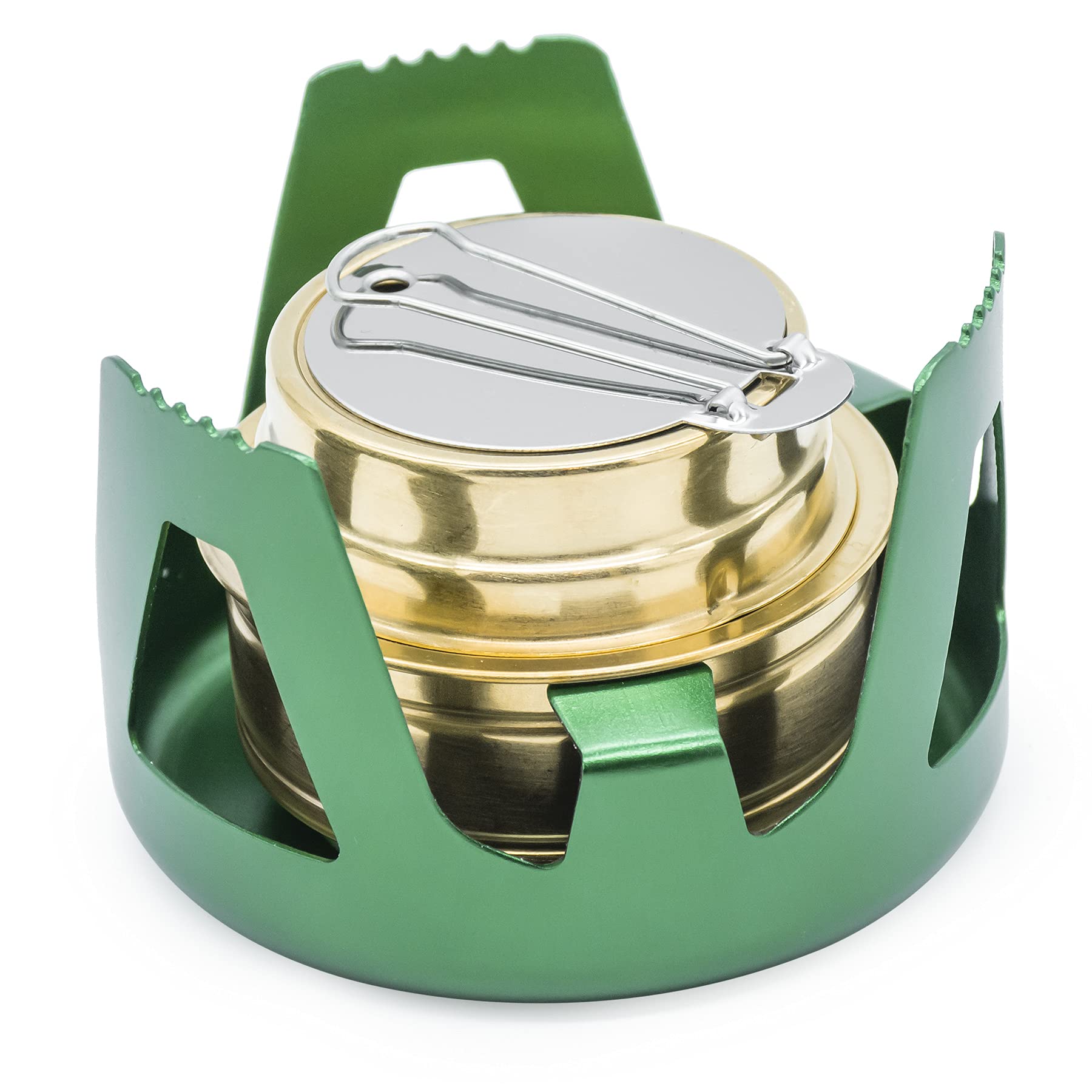 Famgee Outdoor Mini Portable Alcohol Stove Burner for Backpacking Hiking Camping Survival (Green)
