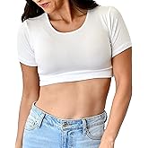 Women Top Boyfriend Tee HALFTEE Half Sleeve Layering Crop Undershirt for Women & Teens XS-3X