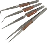 Jewellers Tools Adjustable 3rd Hand Base Vice and 4 Angled Tweezers Set view 3