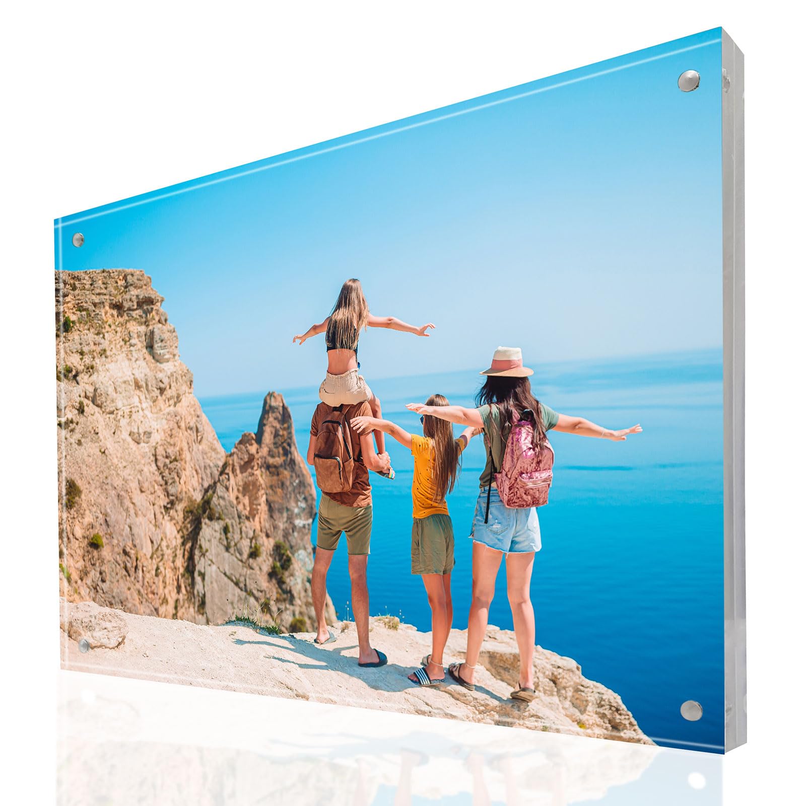 Display Stands Photo Block Frame - Freestanding Magnetic - Home Decor, Art, Posters (DSL5/+) (A4 (297mm x 210mm)), Clear