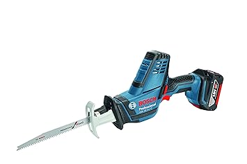 Bosch Professional Akku Säbelsäge GSA 18 V-LI C (2x 5,0 Ah Akku, Ladegerät, 3x Sägeblatt, L-Boxx, Schnitttiefe in Holz/Stahl: