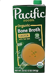 Pacific Foods Organic Chicken Bone Broth With Sea Salt, 32 oz Carton