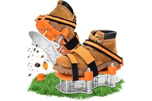 MAGTSMEI Lawn Aerator Shoes for Grass.Metal Bottom Double Layer Soil Yard Aerator Lawn Tool,Lawn Spike Shoes for Patio Garden Manual Air Aeration Tool for Lawn