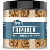 Earthborn Elements Triphala 200 Capsules, Pure &amp; Undiluted, No Additives (200 Capsules)