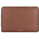 Comfyable Slim Protective Laptop Sleeve Compatible with 13/13.3/14 Inch MacBook Air & MacBook Pro, Mac Travel Case, Laptop Pouch, Slim PU Leather Cover M5/M4/M3/M2/M1 2025-2021, Brown