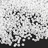 Perlin Glass Seed Beads 2mm 11/0 Round Mini Small Pony Beads 6500pcs for Making Earrings Bracelets Pendants Waist Jewelry DIY Handmade Opaque Color Kit (White)