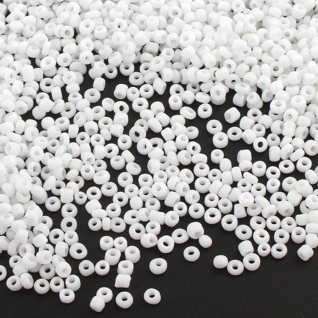 Perlin Glass Seed Beads 2 mm Opaque 11/0 Opaque Lustre Pack of 6500 White