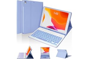 SOPPY Keyboard Case for iPad 9th/8th/7th Generation, 7 Color Backlit Keyboard Case for 10.2in iPad (2021/2020/2019)&10.5in (iPad Air 3 2019, iPad Pro 10.5 2017), Wireless Keyboard Case&Pen Holder, PL
