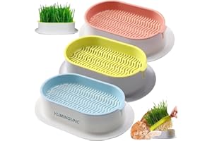 YUMINGUHC Cat Grass Planter Catnip Wheatgrass Seed Sprout Tray Hydroponic Cat Grass Growing Kit (No Seeds Included) Nursery Plant Planting Box for Indoor, Soilless (I)