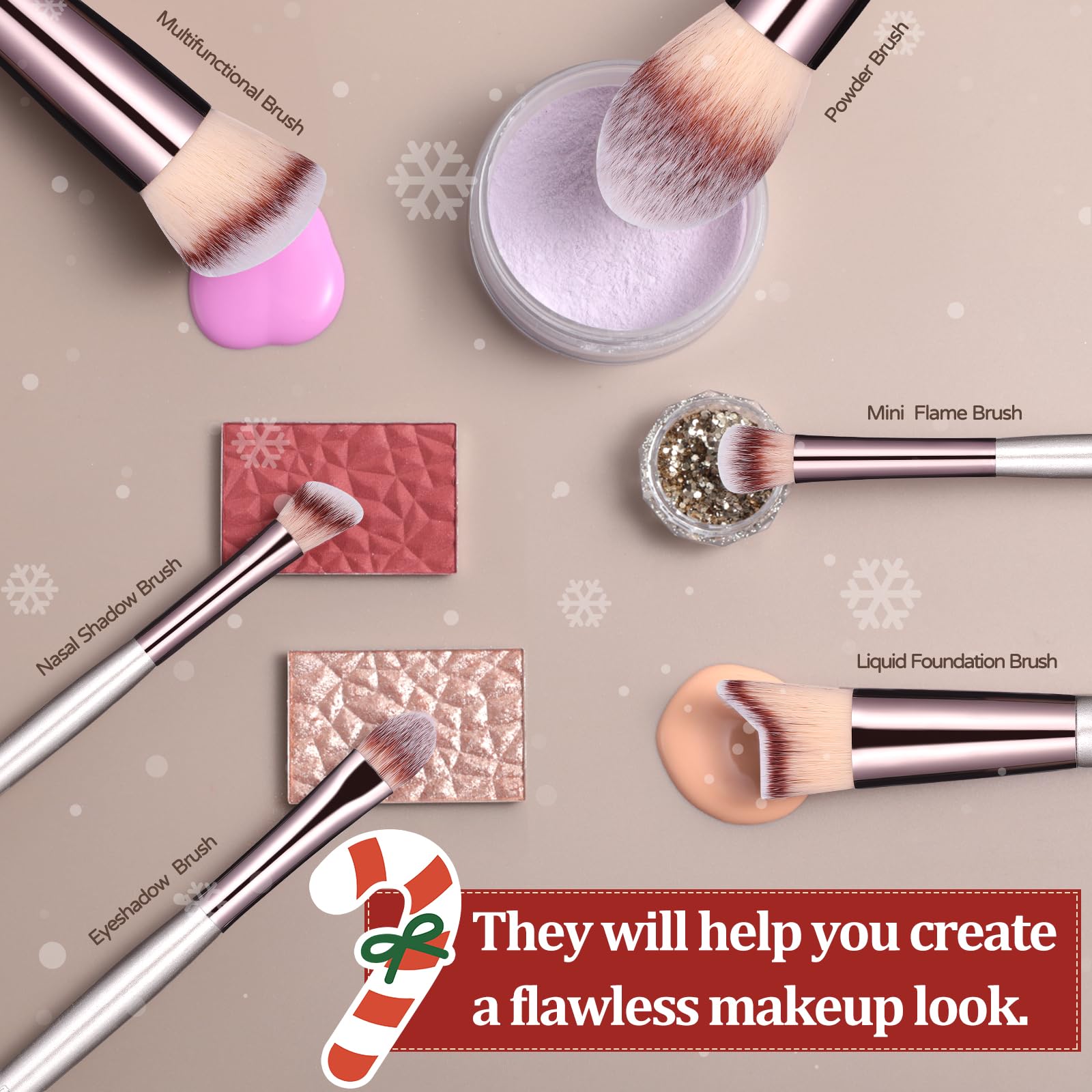 BS-MALL Makeup Brush Set 18 Pcs Premium Synthetic Foundation Powder Concealers Eye shadows Blush Makeup Brushes with black case