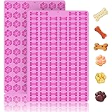 2 PCS Mini Silicone Molds, Dog Treat Molds,106 Cavity Dog Bone Mold 69 Cavity Paw Silicone Mold for Baking Biscuits, Cookie,