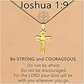 Jekvill 14k Gold Plated/silver Cross Necklace for women and men Religious Christian Gifts for Women Men First Communion Gifts Baptism Easter Basket Fillers Cross Necklace