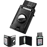 iwantit Slim AirTag Wallet for Men, Minimalist Mens Wallet with Elastic Strap Pocket, Credit Card Holder, RFID Blocking, Apple Air Tag Wallet, Pop Up Smart Bifold Wallet for 10+ Cards | ID Window