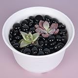 Hisredsun 290pcs Black Glass Pebbles 1.35kg Vase Filler Fire Glass Beads view 4