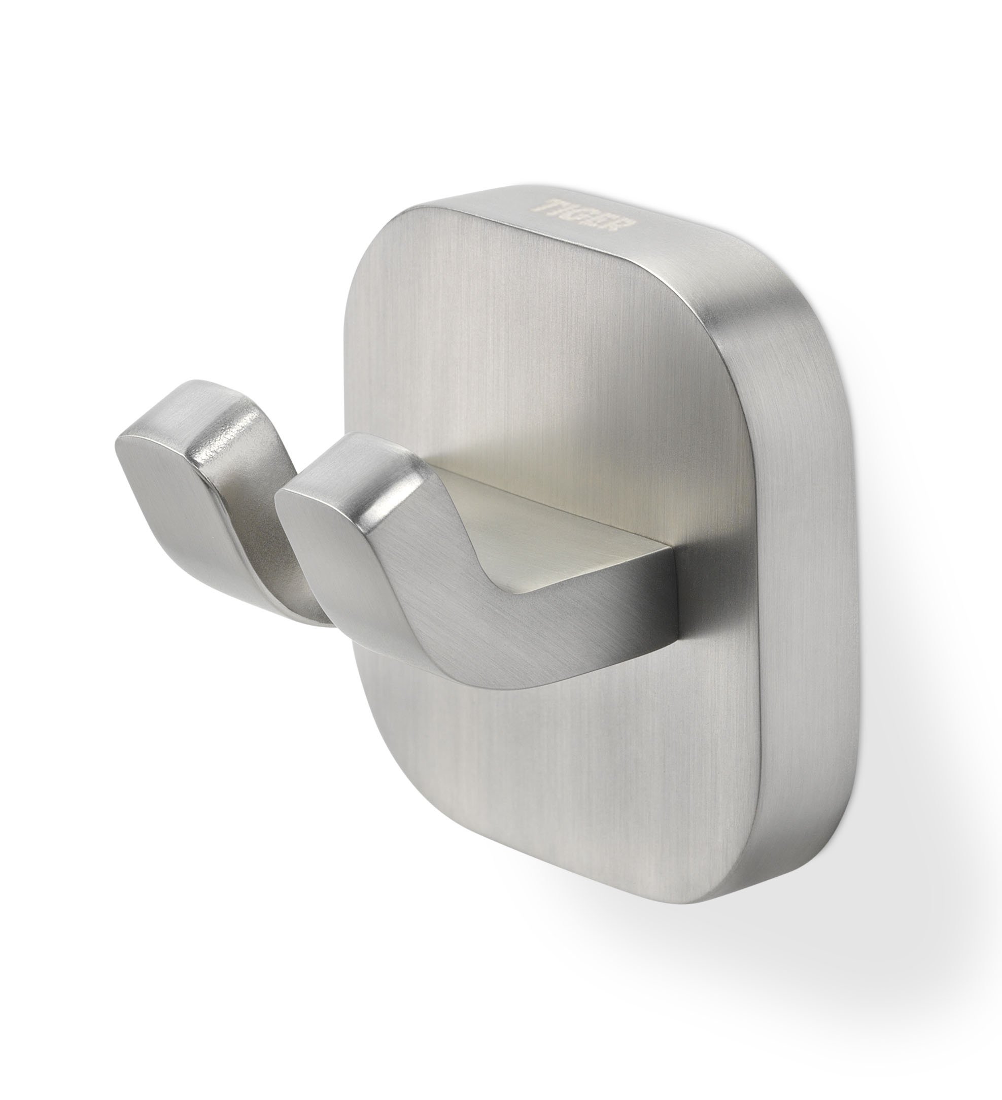 Tiger Ramos, Towel hook large, double Brushed stainless steel, 39x50x50mm