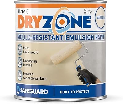 Dryzone Dryzone Anti Mould Paint 1L Magnolia Emulsion Mould Resistant 10-12m²