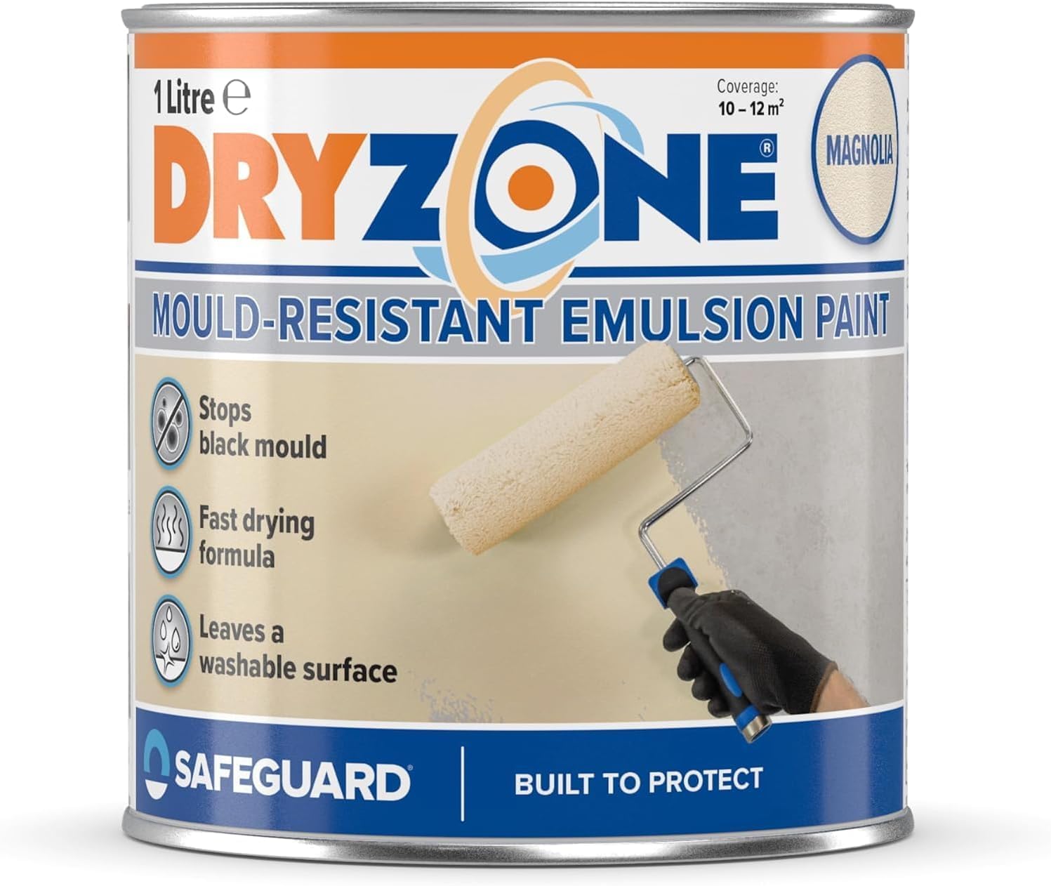 Dryzone Anti Mould Paint 1L Magnolia Emulsion – Mould Resistant for 5 Years, 10m² - 12m² coverage