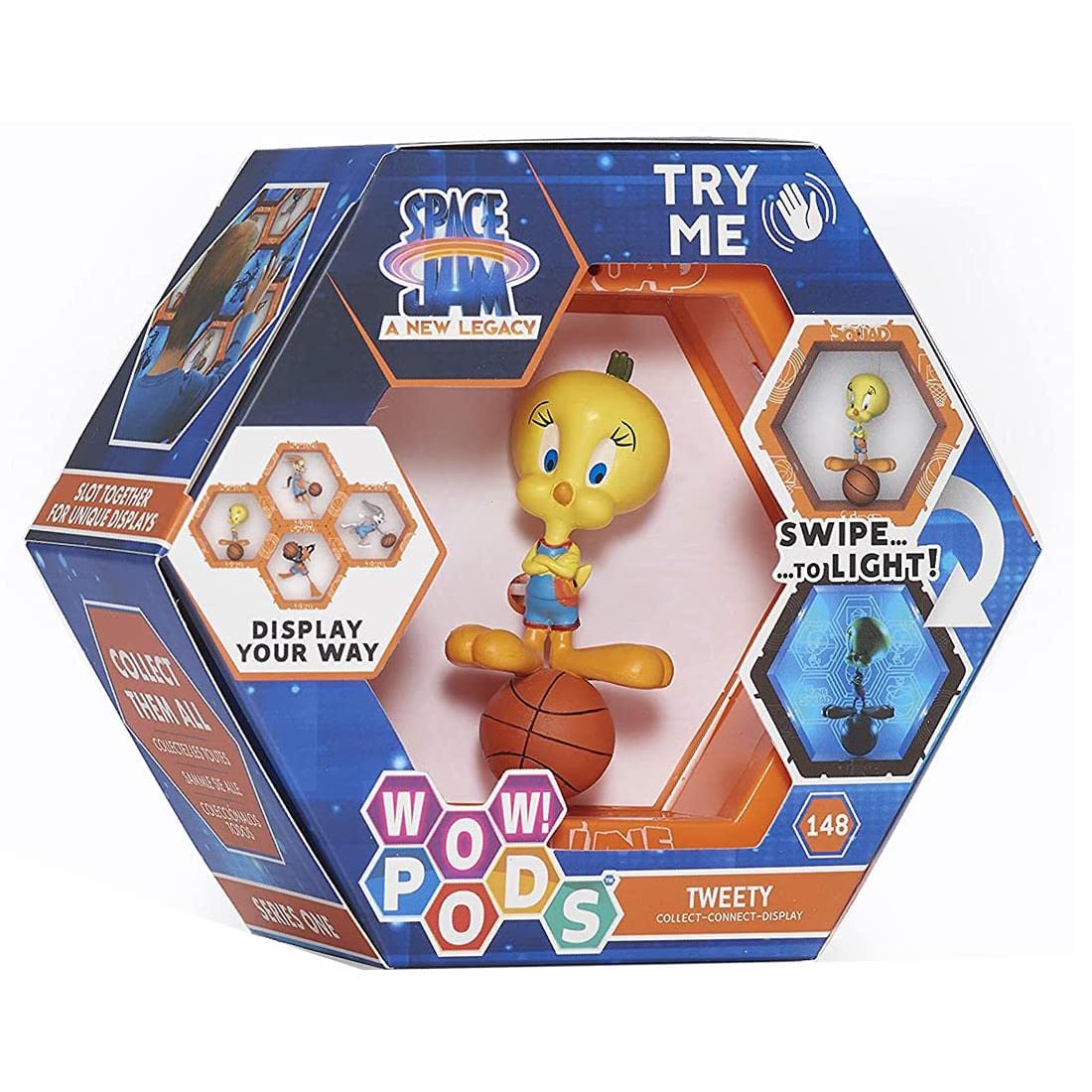 WOW! PODS Space Jam: A New Legacy - Tweety Pie | Light-Up Bobble-Head Figure | Official Warner Bros Collectables, Toys and Gifts for Boys and Girls, Aged 5+