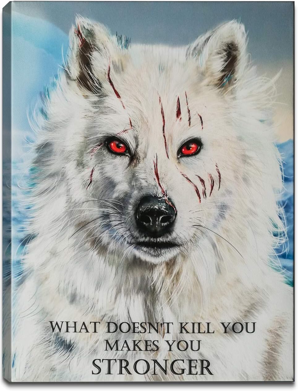 Wolf Motivational Canvas Wall Art Décor with Inspirational Positive Quote for Motivation, Inspiration and Encouragement in Home/Office, Motivational or Encouragement Gift —Ready to Hang, Inner Frame, Painting Print Artwork (13” W x 17” H)