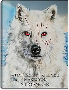 Wolf Motivational Canvas Wall Art Décor with Inspirational Positive Quote for Motivation, Inspiration and Encouragement in Home/Office, Motivational or Encouragement Gift —Ready to Hang, Inner Frame, Painting Print Artwork (13” W x 17” H)
