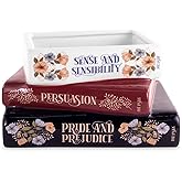 Steel Mill & Co Original Small Book-Shaped Decorative Planter, Ceramic Planter for Home Decor, Cute Bookshelf Decor, Unique Planter for Book Lovers, Classic Titles, Jane Austen